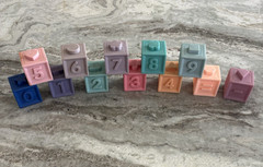 12 Soft Rubber Sensory Blocks Multi Sided Numbers 0 through 9