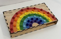 Rainbow Fine Motor Board – Montessori-Inspired Learning Toy, Handmade 62 pieces