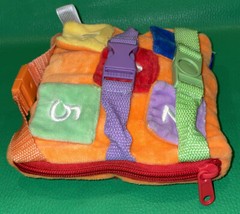 Buckle Toys BIZZY Square Plush Orange Numbers Animals Zipper Activity