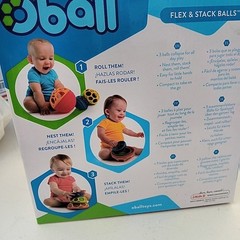 Oball Flex & Stack Balls 3 Piece Nesting Stacking Sensory Toy Set Multi 0m+