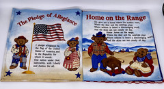 Handmade Yankee Doodle Song Book Fabric Teacher’s Pet Books Read USA Cloth VTG
