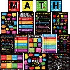 16PCS Math Posters for Classroom Math Bulletin Board Set periodic table Poste…