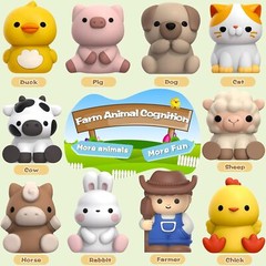 Learning Toys for 1,2,3 Year Old Toddlers, 20Pcs Farm Animals Barn Toy Counting,