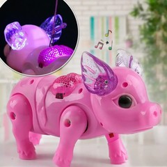 New Pink Color Electric Walking Pig Toy With Light Musical Kids Funny