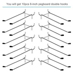 10 Pcs Pegboard Hooks, 6 Inch Peg Board Hooks, Pegboard Pegs Accessories with…