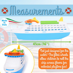 ® 41Cm (16″) Colourful Cruise Ship with Moveable Doors – Kids Floating Water Toy
