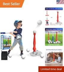 Portable T Ball Set for Children 3-8 – Includes 6 Balls & Adjustable Tee