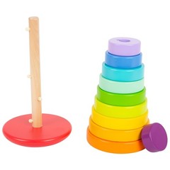 Wooden Large Rainbow Stacking Tower by – Babies Learn Hand-Eye Coordination, …