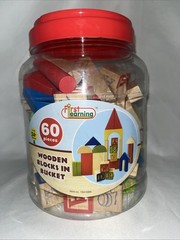 First learning wooden city Building blocks kids children toddler toys / 60 PCS