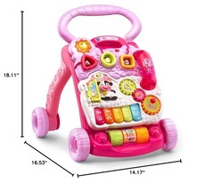 Sit-to-Stand Learning Walker for Babies – Interactive Toy, Pink, Frustration-Fre