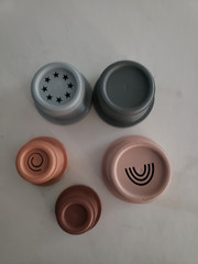 Mushie Stacking/NESTING Cups Tower Toy (Made in Copenhagen Denmark)
