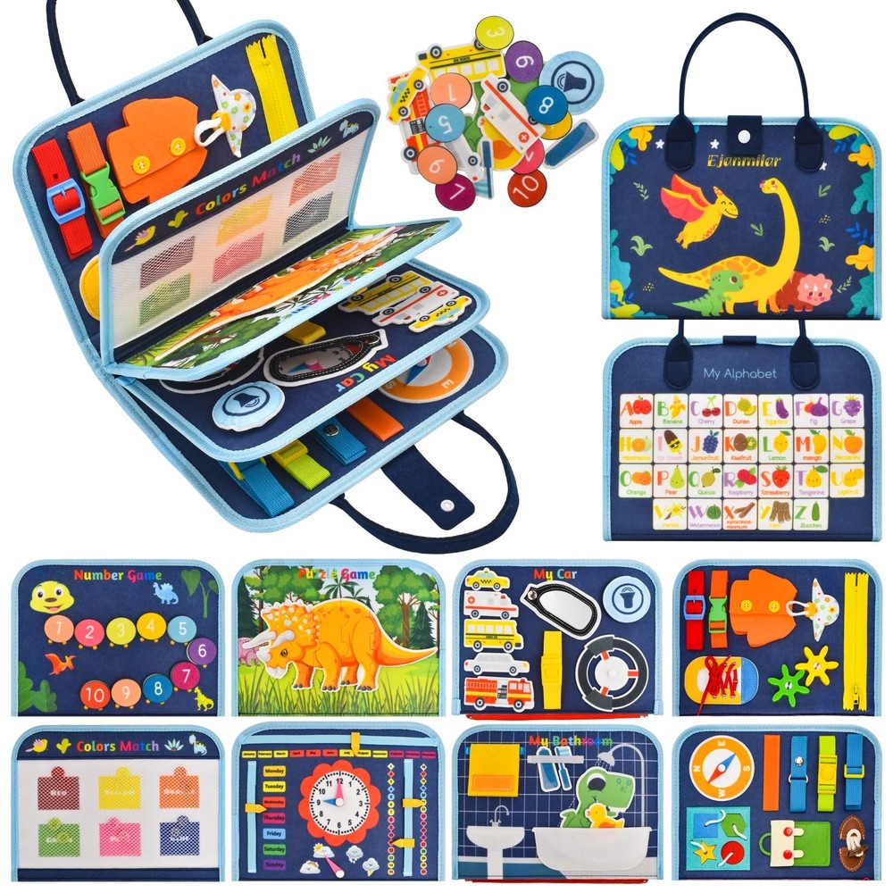 Busy Book for Toddlers 1-3, Montessori Toys Busy Board for 1 2 3 4 Year Old B…