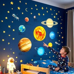 DECOWALL DS9-2007 Solar System Kids Wall Stickers Wall Decals Peel and Stick …