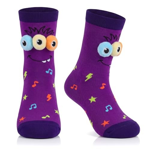 Crazy Socks for Kids 3D Eyes Monster Silly Wacky Socks for Boys Girls Funny