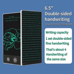 Mini LCD Writing Tablet, 6.5in Double Display Erasable Reusable Electronic Dr…