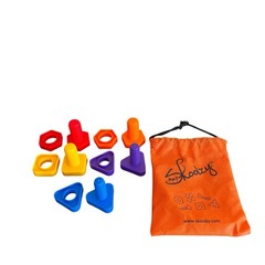 Skoolzy Toddler Preschool Jumbo Nuts Bolts 10 Pc Tote Bag Shapes Colors Learning