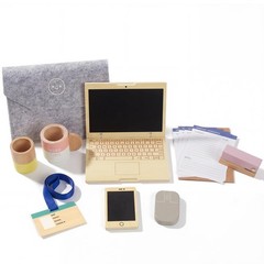 Wooden Pretend Play Home Office Set for ,10Pcs Office Playset with Wooden Lap…