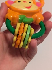 Rainforest Monkey Rings Activity Rattle Hanging Toy Fisher Price Orange Green