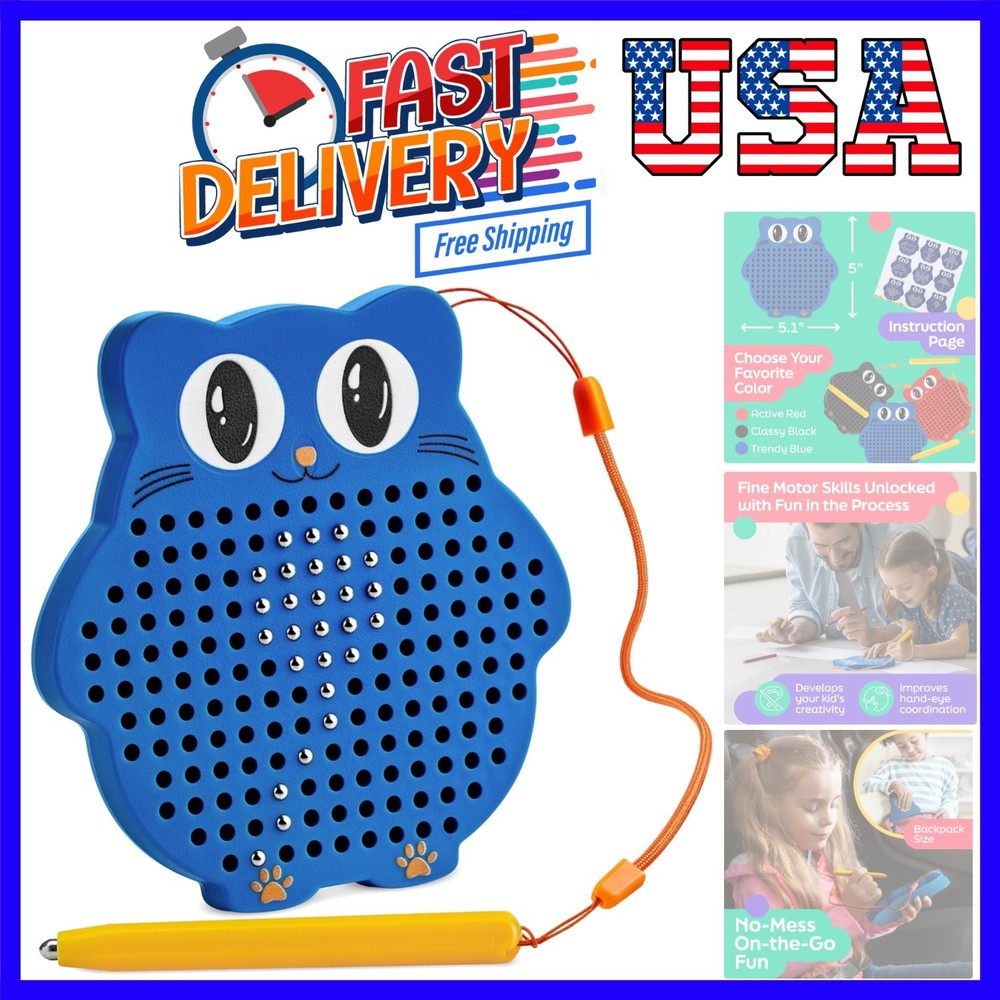 Magnetic Drawing Board for Kids & Toddlers with Beads and Magnet Stylus Pen -…