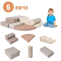 6 in 1 Soft Climb Crawl Playset, Toddler Kid Foam Climber Crawling Climbing Play