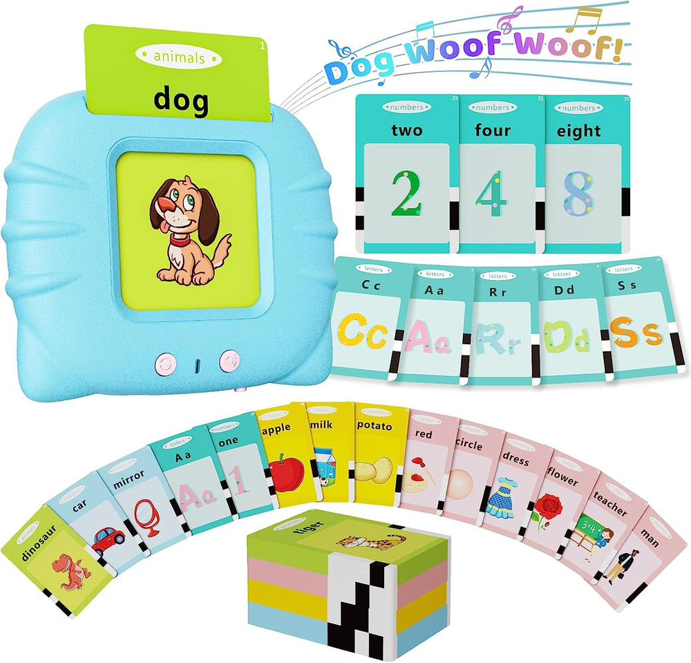 Toddler Toys Talking Flash Cards for 1 2 3 4 5 6 Year Old Boys and Girls, Autism