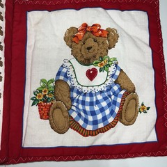 Vintage Cranston Teddy Bear Cloth Book B Is For Bears Handmade Fabric Book 9 X 9