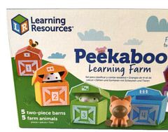 New-Learning Resources Peekaboo Farm Animals Counting Barns Finger Puppets Toys
