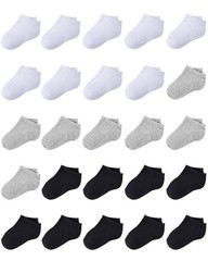25 Pairs Toddler Ankle Socks Kids Low Cut Half Cushion Socks Low Rise Sock fo…