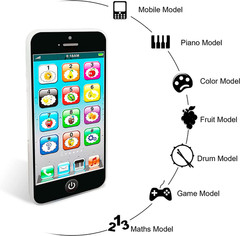 Toy Learning Play Cell Phone with 8 Functions and Dazzling Lights for Toddler Ba