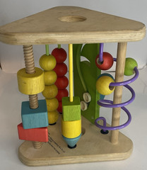 EverEarth Wooden Activity Cube Bead Maze Shape Sorter Toddler Learning Toy