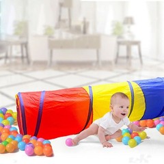 Kids Play Tunnel Folding Polyester Cloth Baby Crawling Training Equipment F SOCT