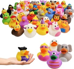 Assorted Vinyl Rubber Duckies – Perfect Party Favors and Bath Toys, 10-Pack