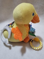 Eric Carle Duck Plush Activity Development Crinkle Teether Clip-On Toy Rattle