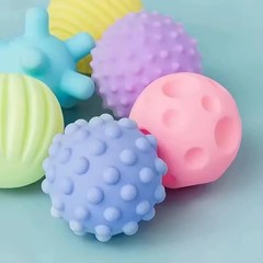 6Pcs Textured Multi Ball Set Develop Tactile Senses Toy Baby Hand Soft Ball Gift