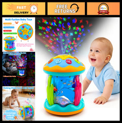 Ocean Projector Baby Toys – Rotating Musical Light-Up Tummy Time & Crawling Toys