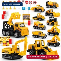 TOY Life 35 PCS Construction Toys, Toy Trucks for Kids Ages 4-8, Small Vehicles