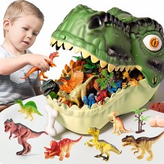 Dinosaur Toy Figures with Eggs & Trees – 45PCS Non-Toxic Playset for Toddlers