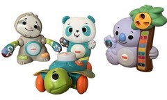 Fisher Price Linkimals LOT OF 4 Koala Sloth Turtle Panda TESTED/WORK