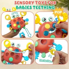 Toddler Travel Toy Silicone Pull String Montessori Sensory Gift Stuffer 18m+
