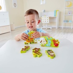 Multi Colored Wooden Learning Puzzle With Numbers Animals For Toddlers