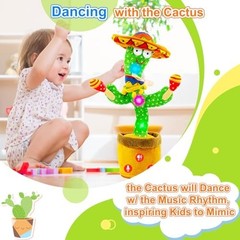 Rechargeable Dancing Talking Cactus Toy – Volume Adjustable, Mimics Speech, Fun