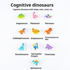 10 Pcs Wooden Puzzles for Kids Ages 1-3, Colored Dinosaur and Egg Pairing Toys