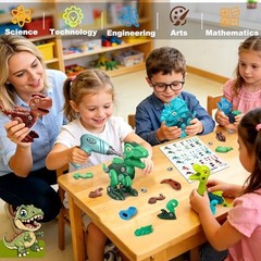 Assemble Dinosaur Toys for Kids: 5 Pack Dinosaur Construction Building Set