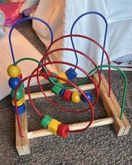 Wooden Bead Maze Activity Toy, Multicolor, Hand-Eye Coordination Motor Skills