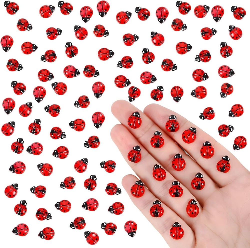 200 Pcs Mini Resin Ladybug, Miniature Ladybug Figurines for Kids Baby Shower …