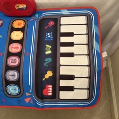 Toddler Music Mat 2-in-1 Piano Drum Blue 19×31 Foldable Interactive Toy