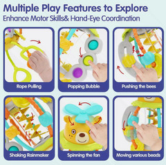 Montessori Teething Toys for 1 Year Old, Sensory Pull String Baby Gift