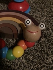 Baby Toy Lot Spinner Tray Toy, Wood Rainbow Stacker, Wood Caterpillar (has Hole)