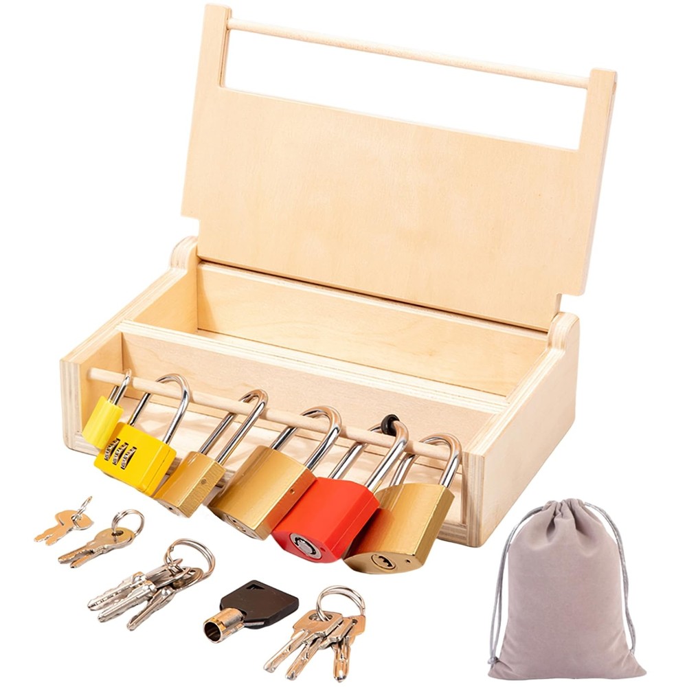 Montessori Lock and Key Toy Set for Kids, Educational Locks and Keys Toy, Mon…