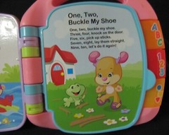 Fisher Price Pink Storybook Rhymes Electronic Book Letters Colors Shapes Numbers